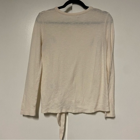 Madewell Ivory soundcheck side tie long sleeve textured Top Size XS - Picture 8 of 8